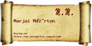 Marjai Márton névjegykártya