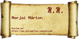 Marjai Márton névjegykártya